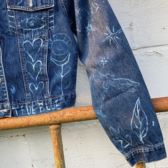 Groovy True Blue vintage Denim jacket upcycled - Picture 11 of 14